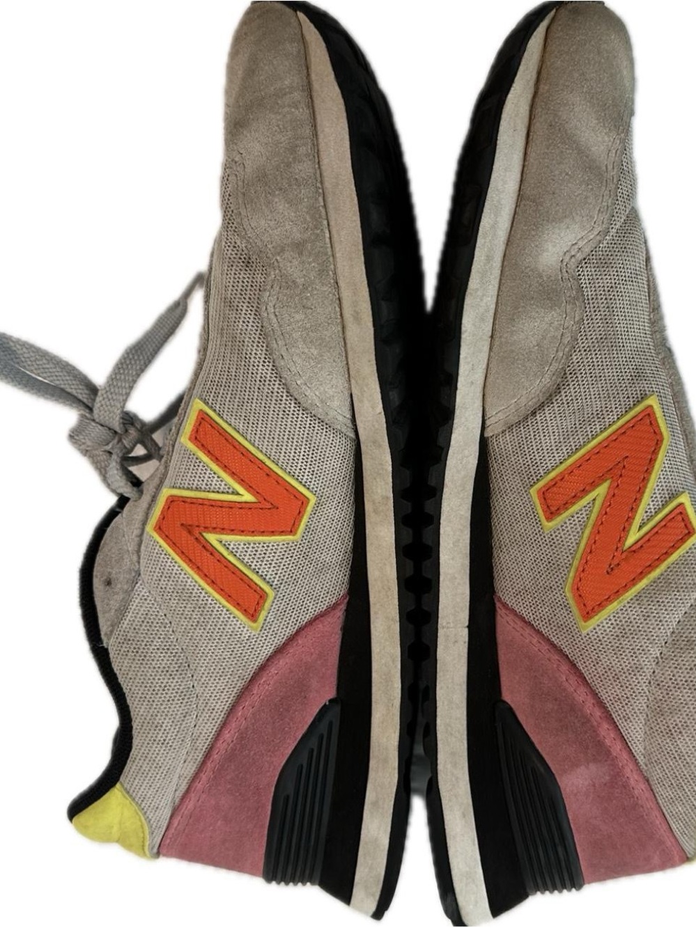 New Balance Suede Mesh Sneakers with Orange Accent